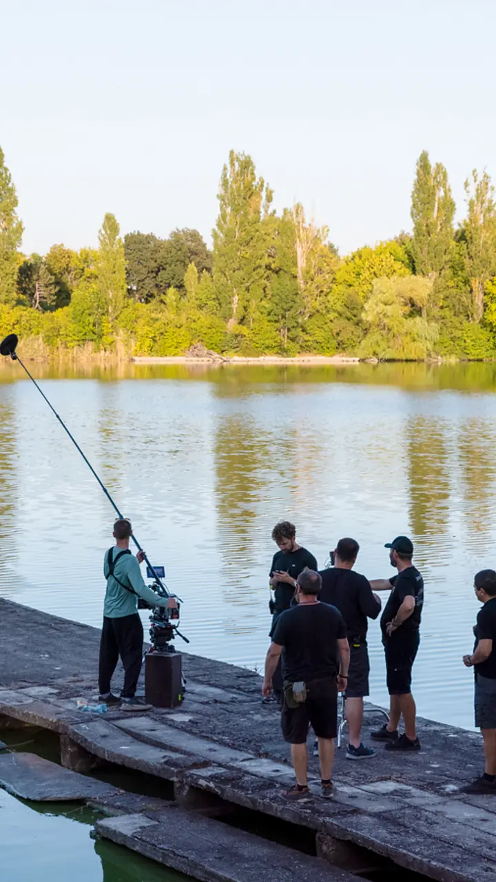 Filmare pe ponton, dimineața